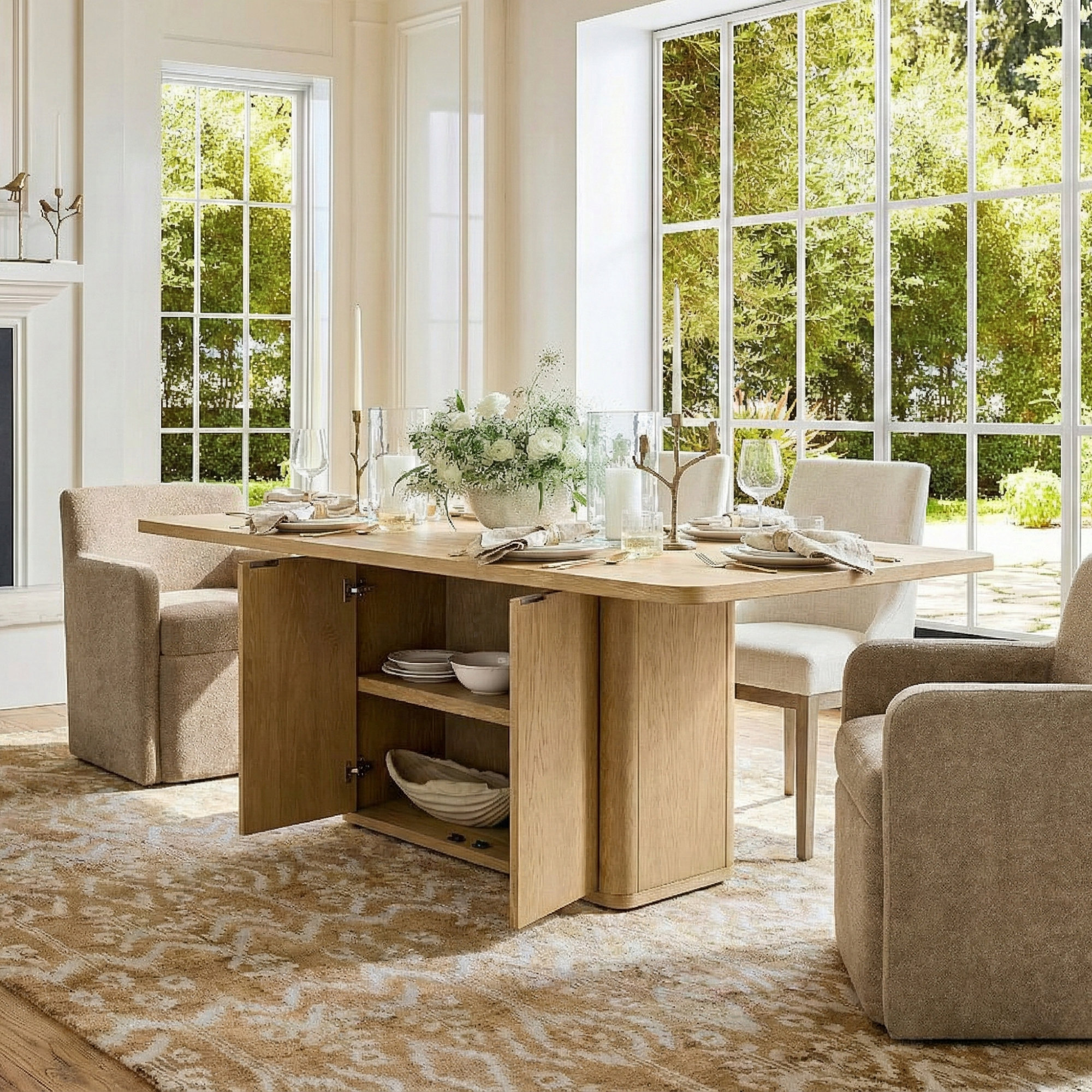 Latitude Run® Arnolec 70''W Modern Farmhouse 8-Person Solid Wood